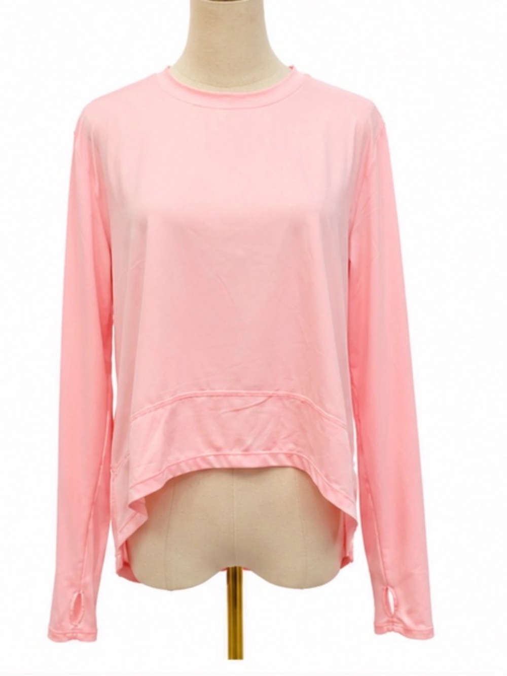 Blush Pink Long Sleeve Swim Shirt Rash Guard Size Large